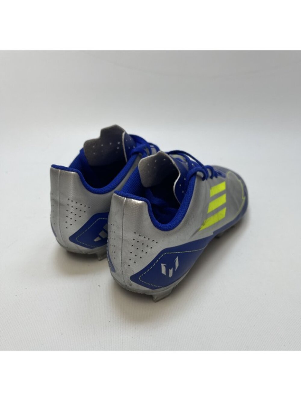 Adidas F50 Club FG/MG J Messi Youth Kids 5 Soccer Cleats Silver Blue IH0926 - Picture 2 of 13